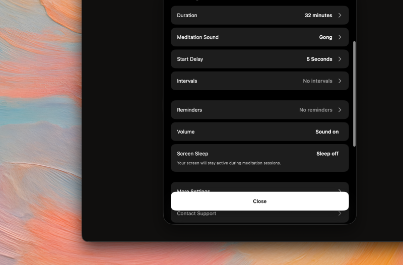 Center timer settings